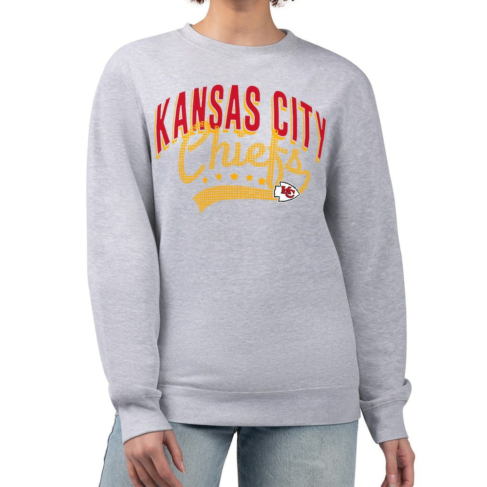 Kansas City Chiefs G-III 4Her by Carl Banks Women's Filigree Logo Graphic Fleece Pullover Sweatshirt