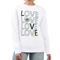 Green Bay Packers G-III 4Her by Carl Banks Women's Lots of Love Graphic Fleece Pullover Sweatshirt