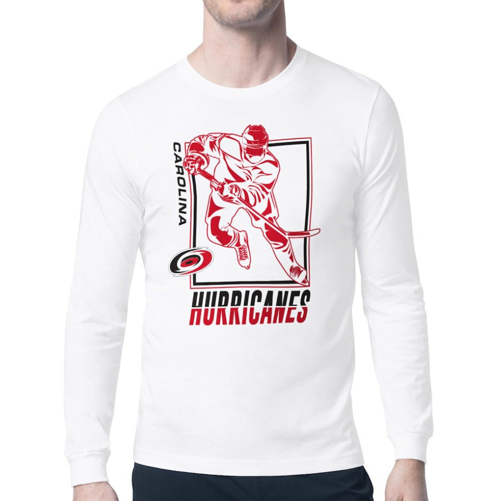 Carolina Hurricanes Starter Player Grid Long Sleeve T-Shirt On Sale