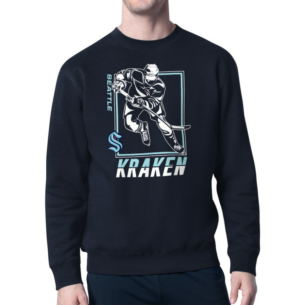 Seattle Kraken Starter Player Grid Fleece Pullover Sweatshirt Outlet