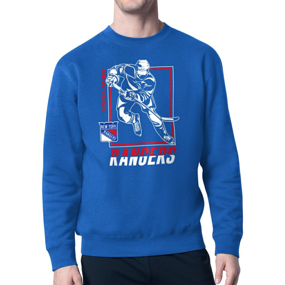 New York Rangers Starter Player Grid Fleece Pullover Sweatshirt Outlet