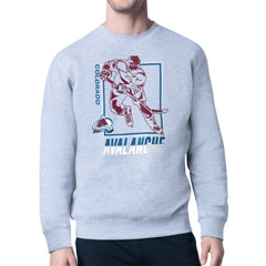 Colorado Avalanche Starter Player Grid Fleece Pullover Sweatshirt On Sale