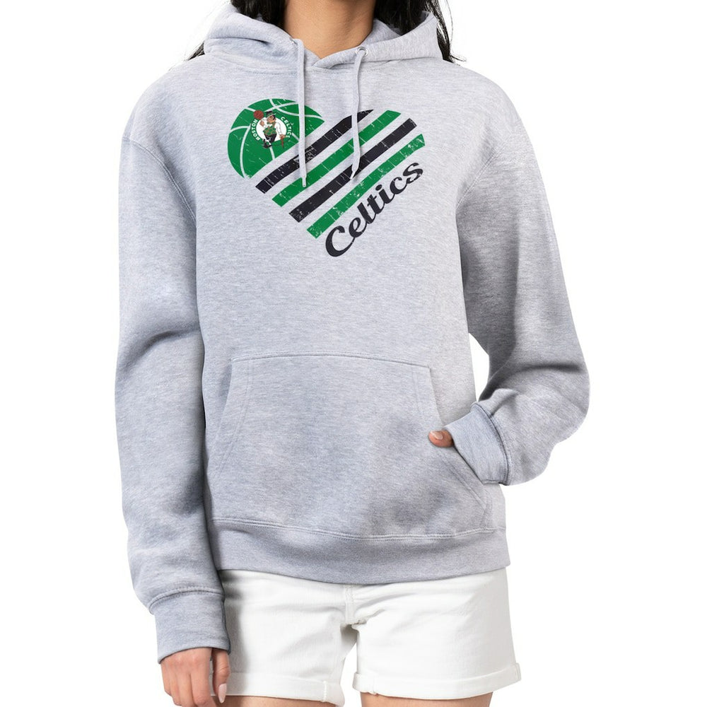 Boston Celtics G-III 4Her by Carl Banks Women's Heart Pullover Hoodie - Heather Gray discount Outlet