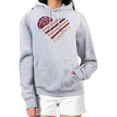Cleveland Cavaliers G-III 4Her by Carl Banks Women's Heart Pullover Hoodie - Heather Gray outlet Discount