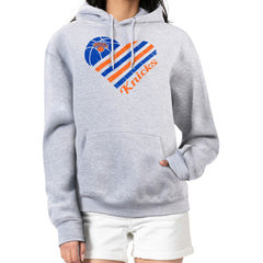 New York Knicks G-III 4Her by Carl Banks Women's Heart Pullover Hoodie - Heather Gray sale For Sale