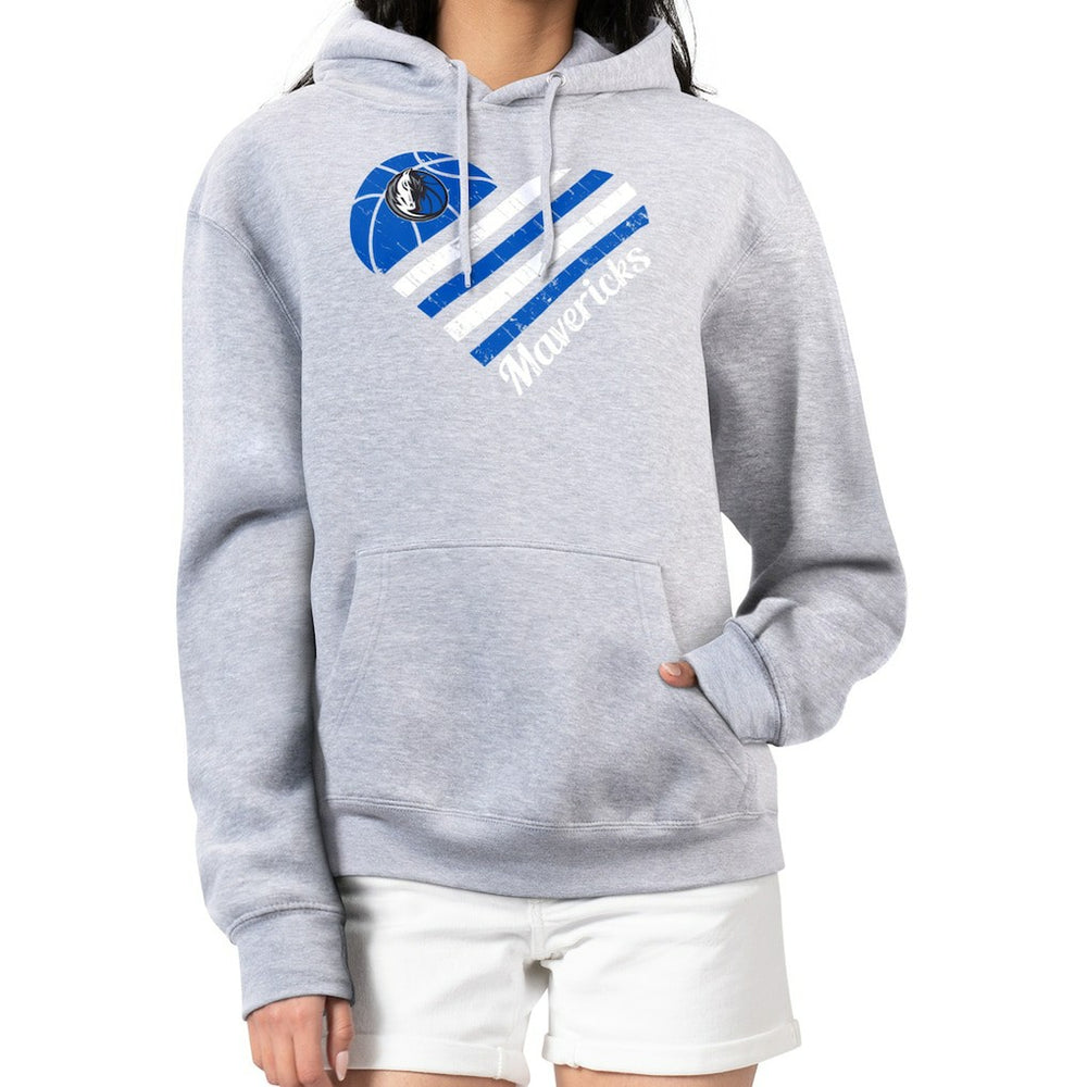 Dallas Mavericks G-III 4Her by Carl Banks Women's Heart Pullover Hoodie - Heather Gray online New