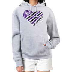 Sacramento Kings G-III 4Her by Carl Banks Women's Heart Pullover Hoodie - Heather Gray discount On Sale