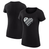 San Antonio Spurs G-III 4Her by Carl Banks Women's Super-Slim Fit Lightweight Heart T-Shirt On Sale