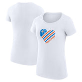 Oklahoma City Thunder G-III 4Her by Carl Banks Women's Super-Slim Fit Lightweight Heart T-Shirt New