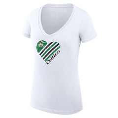Boston Celtics G-III 4Her by Carl Banks Women's Super-Slim Fit Lightweight Heart V-Neck T-Shirt Online