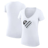Brooklyn Nets G-III 4Her by Carl Banks Women's Super-Slim Fit Lightweight Heart V-Neck T-Shirt For Sale