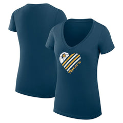 Indiana Pacers G-III 4Her by Carl Banks Women's Super-Slim Fit Lightweight Heart V-Neck T-Shirt New