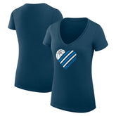 Oklahoma City Thunder G-III 4Her by Carl Banks Women's Super-Slim Fit Lightweight Heart V-Neck T-Shirt On Sale