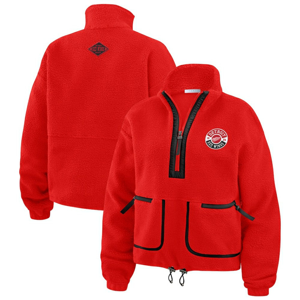 Detroit Red Wings WEAR by Erin Andrews Women's Polar Fleece Half-Zip Jacket Sale