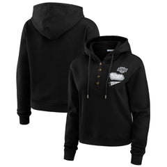 Los Angeles Kings WEAR by Erin Andrews Women's Waffle-Knit Pullover Hoodie On Sale