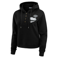 Los Angeles Kings WEAR by Erin Andrews Women's Waffle-Knit Pullover Hoodie On Sale