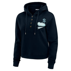Seattle Kraken WEAR by Erin Andrews Women's Waffle-Knit Pullover Hoodie Online