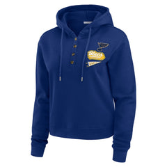 St. Louis Blues WEAR by Erin Andrews Women's Waffle-Knit Pullover Hoodie Online