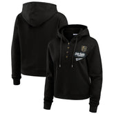 Vegas Golden Knights WEAR by Erin Andrews Women's Waffle-Knit Pullover Hoodie For Sale