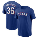 Wyatt Langford Texas Rangers Nike Fuse Name & Number T-Shirt | MLB Sale