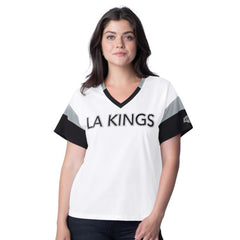 Los Angeles Kings G-III 4Her by Carl Banks Women's Rink Oversized Rhinestone V-Neck T-Shirt Discount