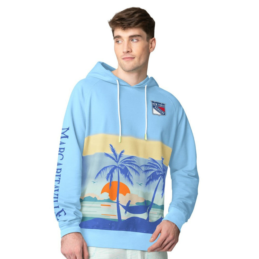 New York Rangers Margaritaville Island Dream Peached Pullover Hoodie For Sale