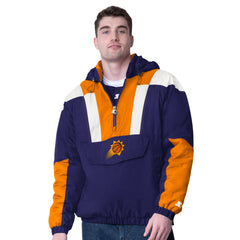 Phoenix Suns Starter Charger Half-Zip Pullover Jacket- Purple/Orange cheap Online