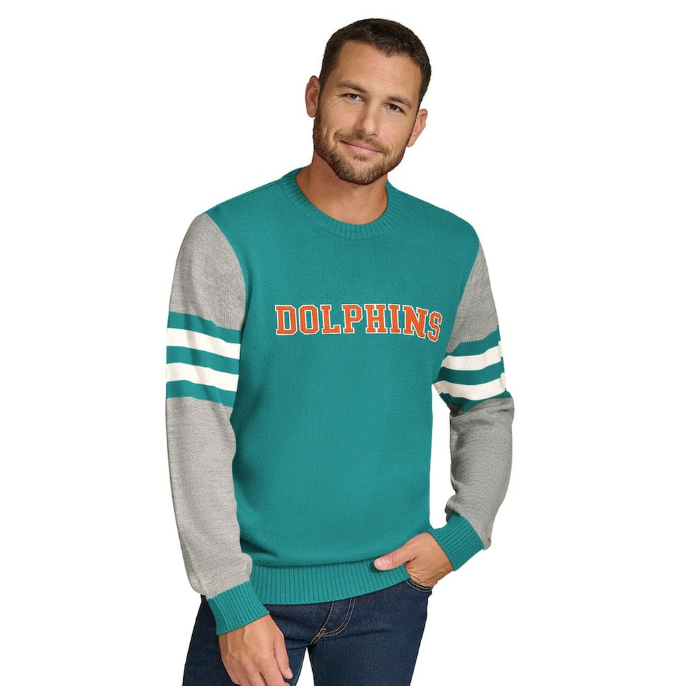Miami Dolphins Tommy Hilfiger Acrylic Crewneck Pullover Sweater