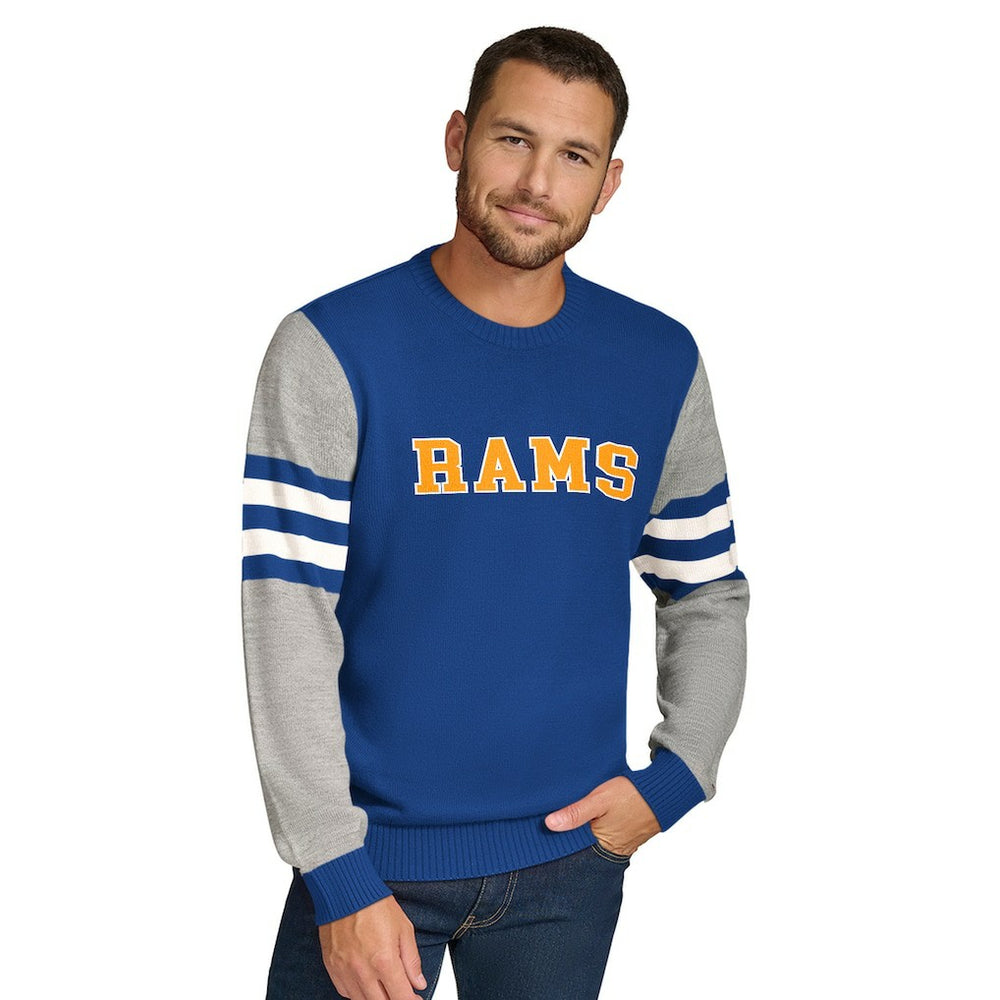 Los Angeles Rams Tommy Hilfiger Acrylic Crewneck Pullover Sweater