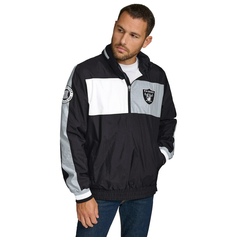 Las Vegas Raiders Tommy Hilfiger Gael Lightweight Half-Zip Hoodie Jacket