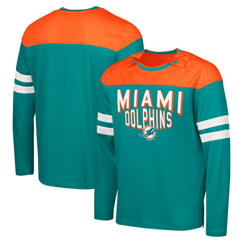 Miami Dolphins G-III Sports by Carl Banks Adaptive Hail Mary Long Sleeve T-Shirt