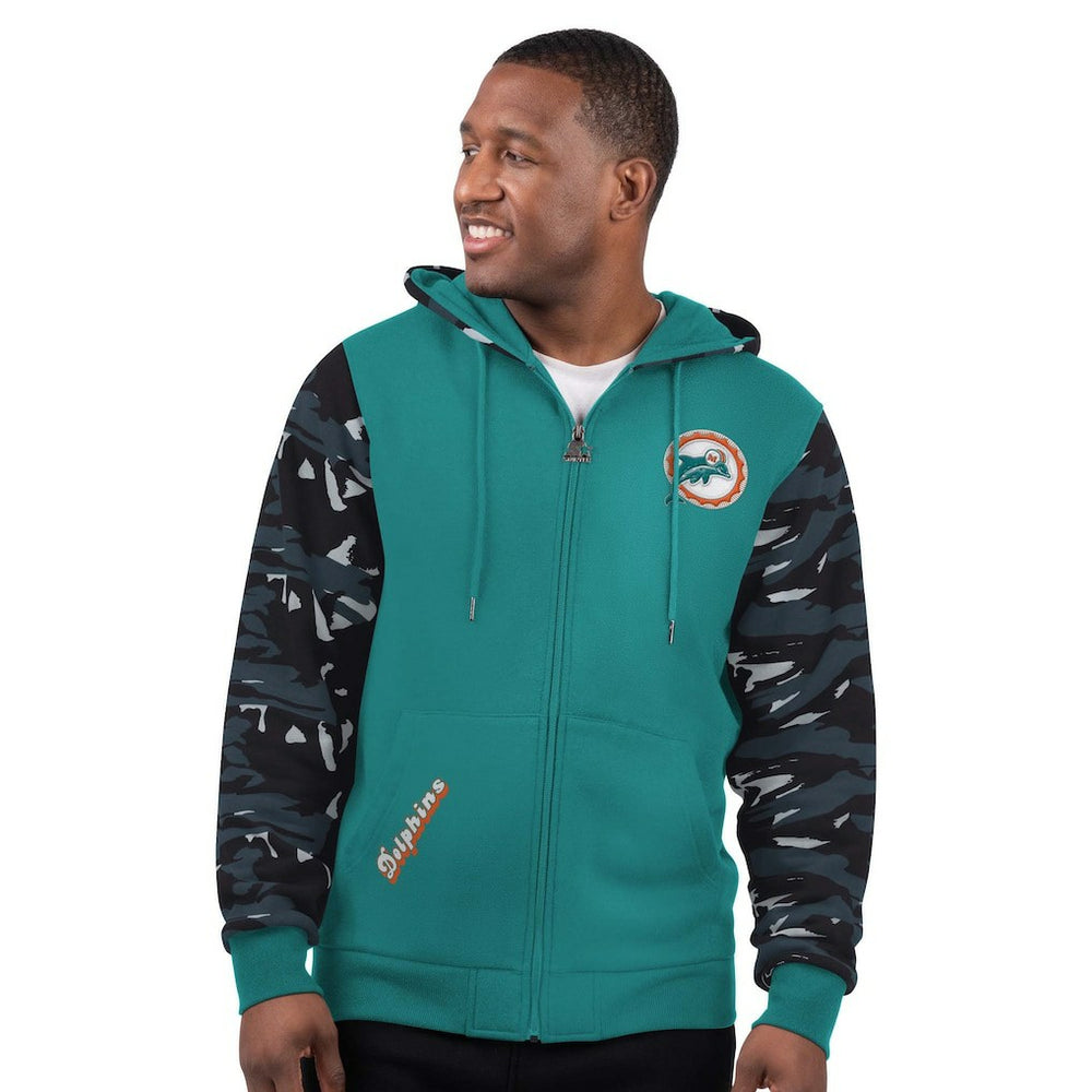 Miami Dolphins Starter Thursday Night Gridiron Vintage Logo Full-Zip Hoodie