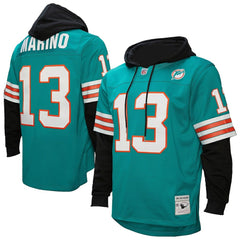 Miami Dolphins Mitchell & Ness Dan Marino Player Name & Number Hoodie Legacy Jersey