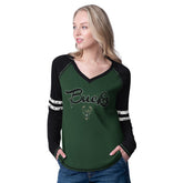 Milwaukee Bucks G-III 4Her by Carl Banks Women's Winner Waffle Knit Thermal Long Sleeve Tri-Blend T-Shirt For Sale