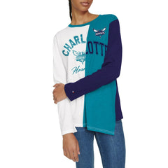 Charlotte Hornets Tommy Jeans Women's Amelia Color Blocked Long Sleeve T-Shirt On Sale