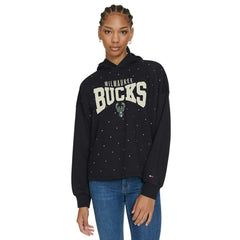 Milwaukee Bucks Tommy Jeans Women's Stella Cropped Pullover Hoodie On Sale