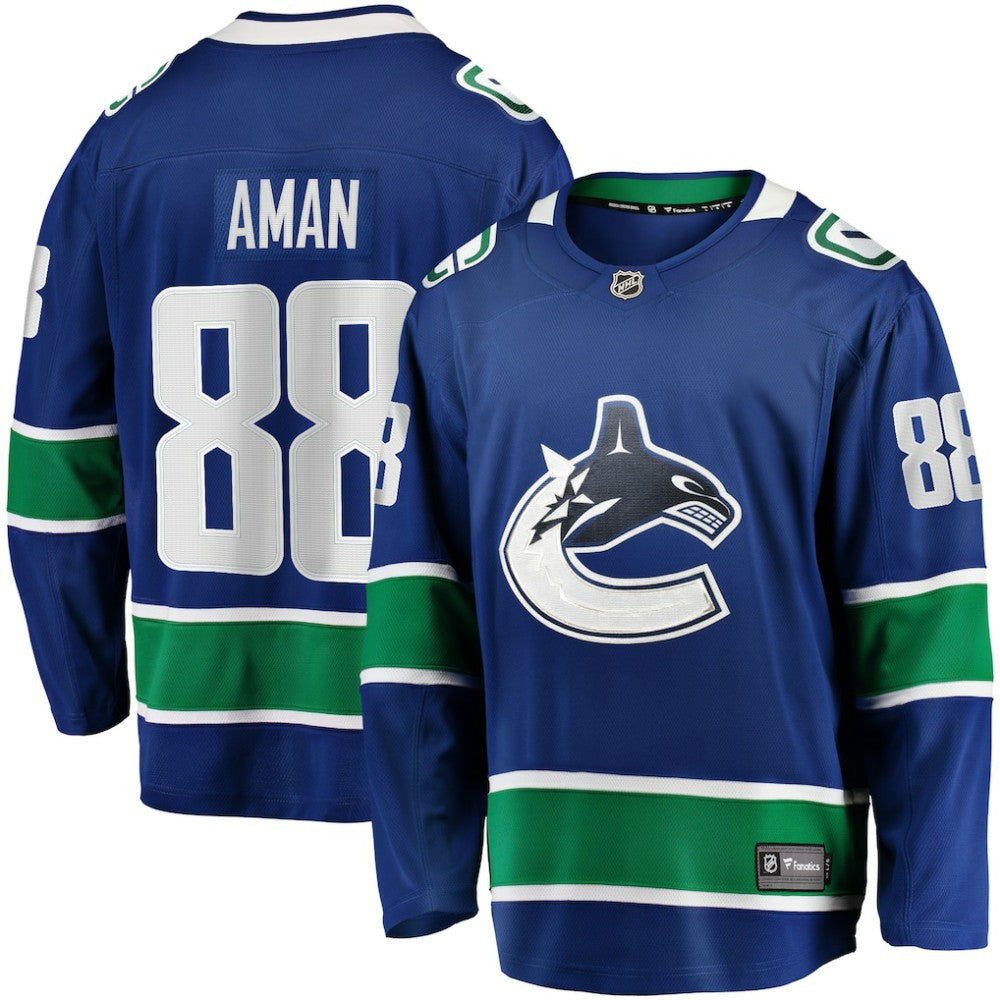 Nils Aman Vancouver Canucks Fanatics Home Premier Breakaway Player Jersey Outlet