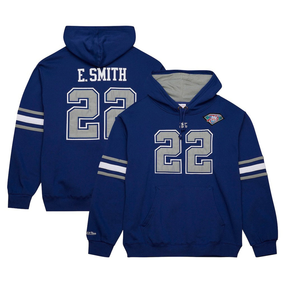 Dallas Cowboys Mitchell & Ness Emmitt Smith Retired Player Name & Number Pullover Hoodie