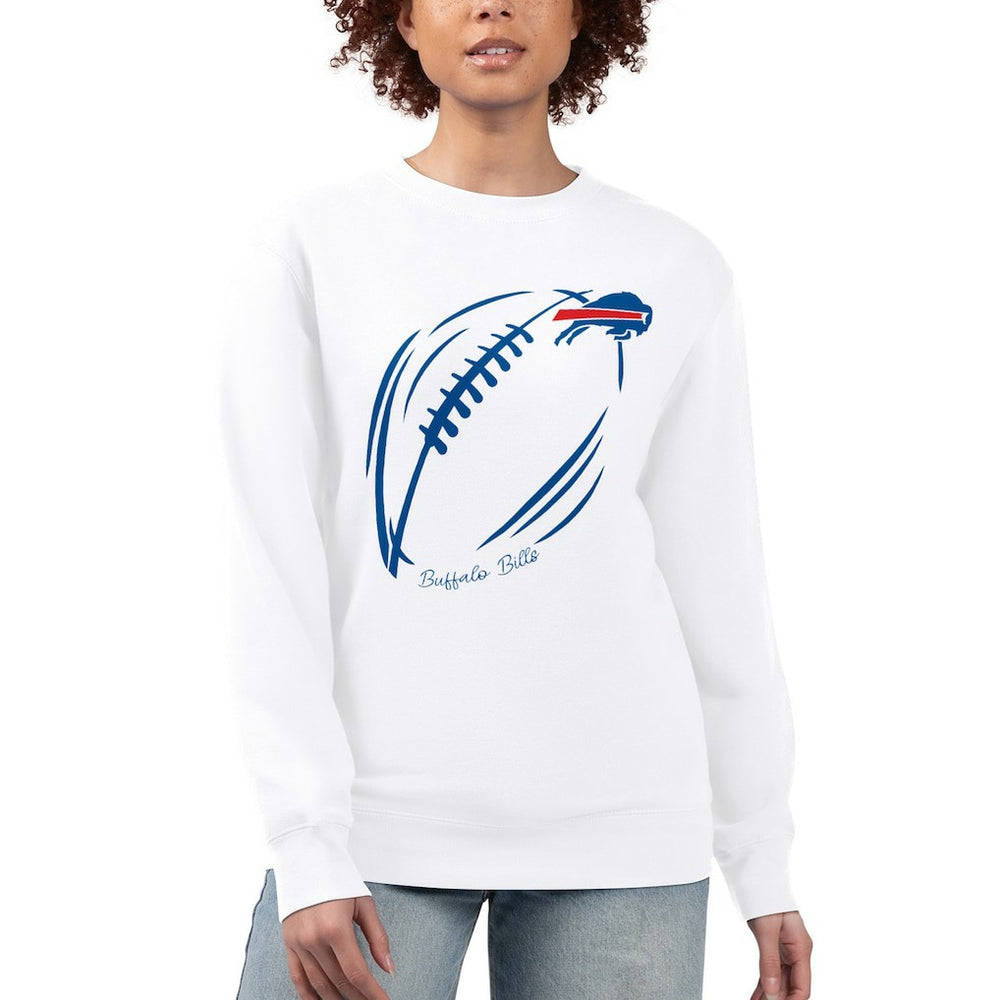 Buffalo Bills G-III 4Her by Carl Banks Women's Football Logo Graphic Fleece Tri-Blend Pullover Sweatshirt
