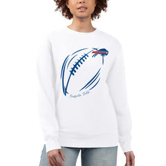 Buffalo Bills G-III 4Her by Carl Banks Women's Football Logo Graphic Fleece Tri-Blend Pullover Sweatshirt