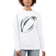 Green Bay Packers G-III 4Her by Carl Banks Women's Football Logo Graphic Fleece Tri-Blend Pullover Sweatshirt