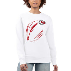 Kansas City Chiefs G-III 4Her by Carl Banks Women's Football Logo Graphic Fleece Tri-Blend Pullover Sweatshirt