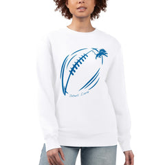 Detroit Lions G-III 4Her by Carl Banks Women's Football Logo Graphic Fleece Tri-Blend Pullover Sweatshirt