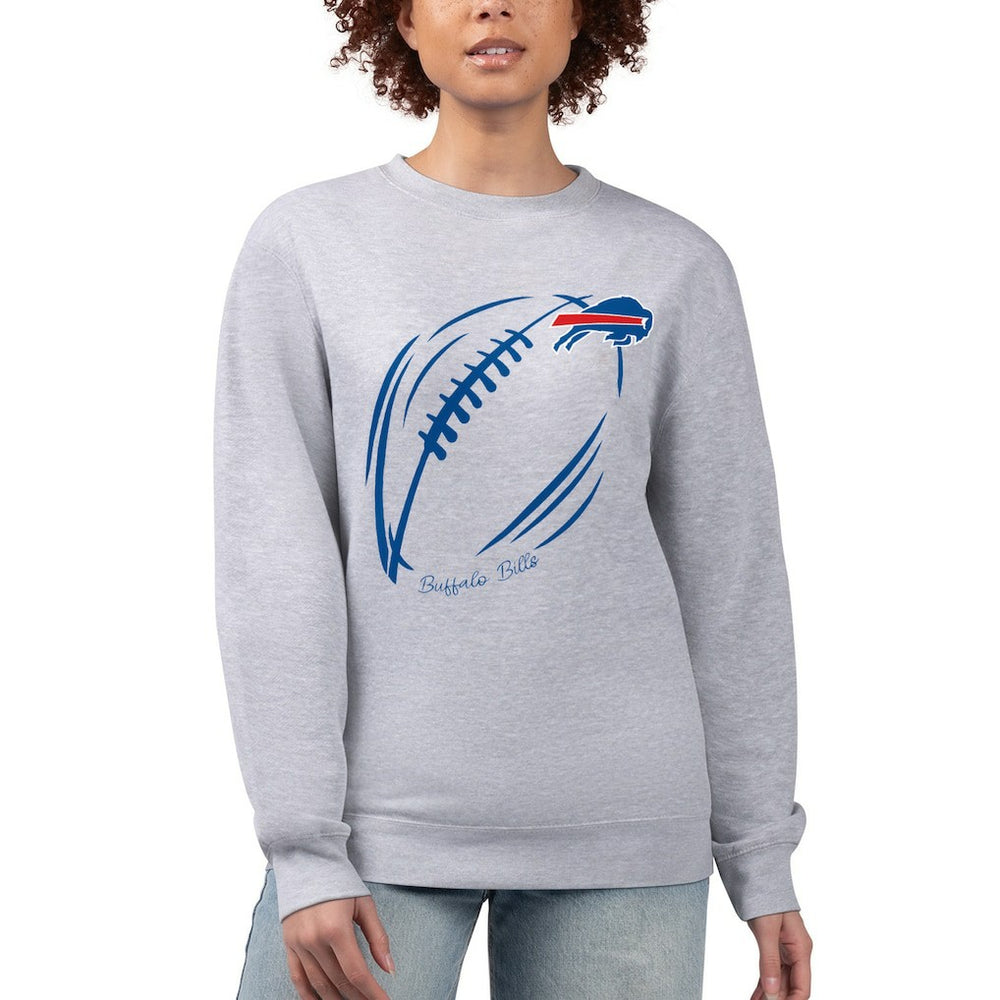 Buffalo Bills G-III 4Her by Carl Banks Women's Football Logo Graphic Fleece Tri-Blend Pullover Sweatshirt