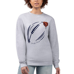 Chicago Bears G-III 4Her by Carl Banks Women's Football Logo Graphic Fleece Tri-Blend Pullover Sweatshirt