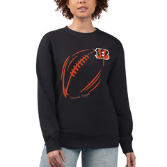 Cincinnati Bengals G-III 4Her by Carl Banks Women's Football Logo Graphic Fleece Tri-Blend Pullover Sweatshirt