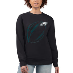 Philadelphia Eagles G-III 4Her by Carl Banks Women's Football Logo Graphic Fleece Tri-Blend Pullover Sweatshirt
