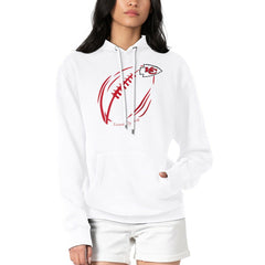 Kansas City Chiefs G-III 4Her by Carl Banks Women's Football Logo Fleece Tri-Blend Pullover Hoodie