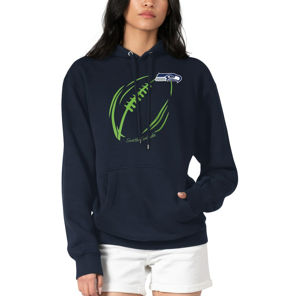 Seattle Seahawks G-III 4Her by Carl Banks Women's Football Logo Fleece Tri-Blend Pullover Hoodie