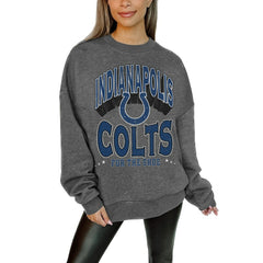 Indianapolis Colts Gameday Couture Women's Oversized Long Weekend Premium Fleece Drop Shoulder Pullover Sweatshirt